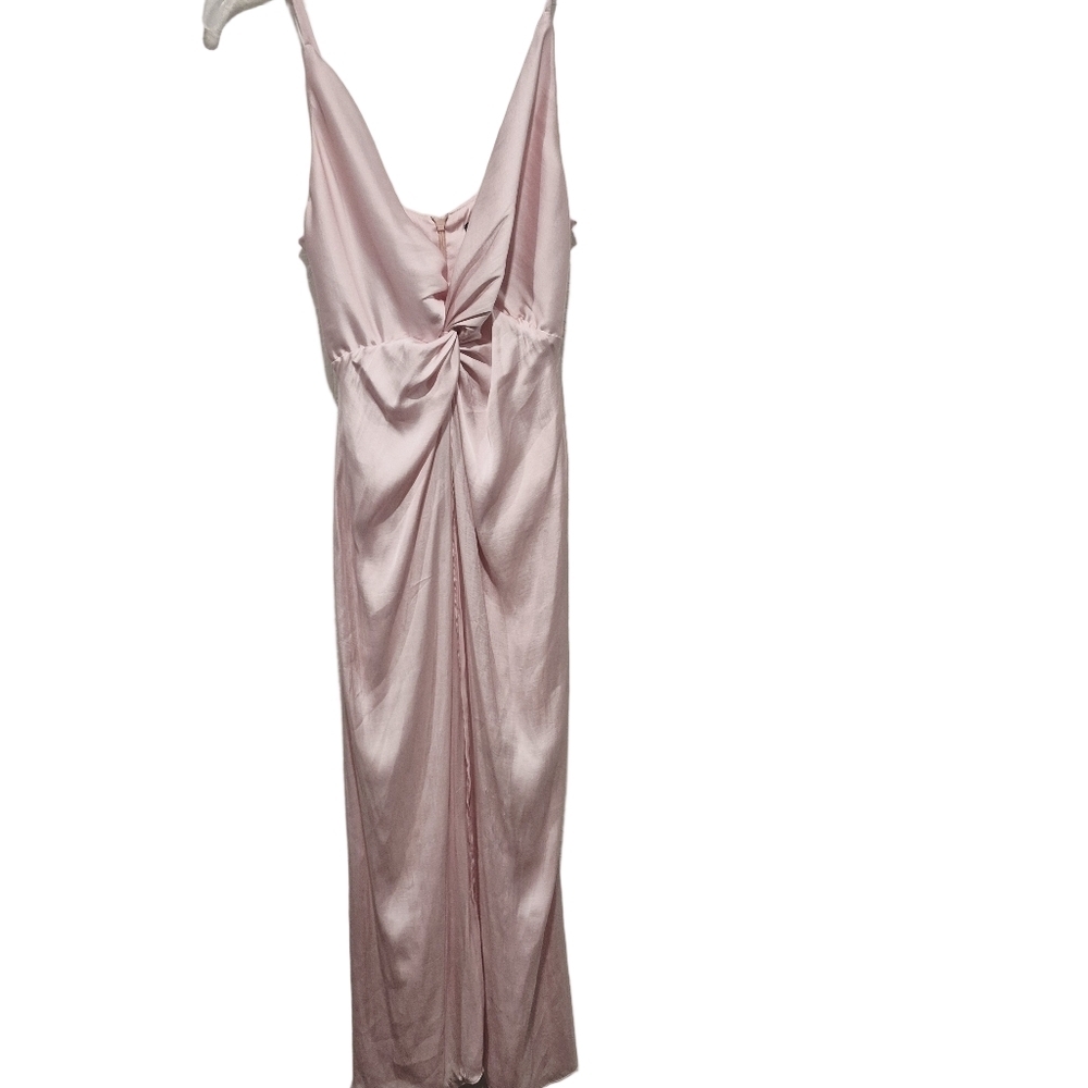 Bardot OrA Twisted Satin Pink Sleeveless Dress - Picture 4 of 10